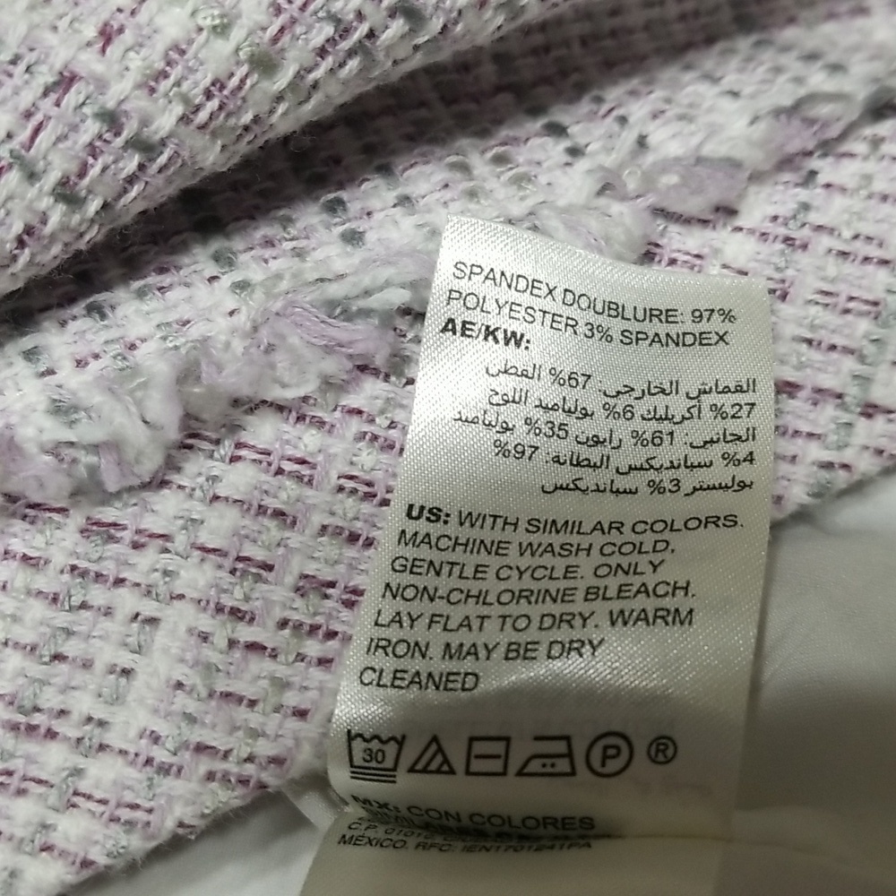 WHBM Pastel Tweed Panel A-Line Sleeveless Dress - Size 2 Petite - Picture 10 of 11